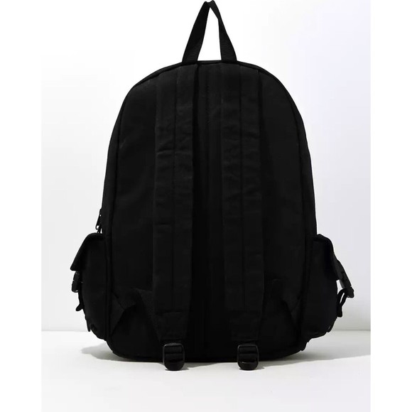 American Eagle Outfitters Black Waxed Canvas Backpack with Padded Straps NWOT - Picture 2 of 8